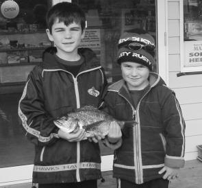 Tom and Ryan Thatcher from Stratford with a nice Bemm bream.